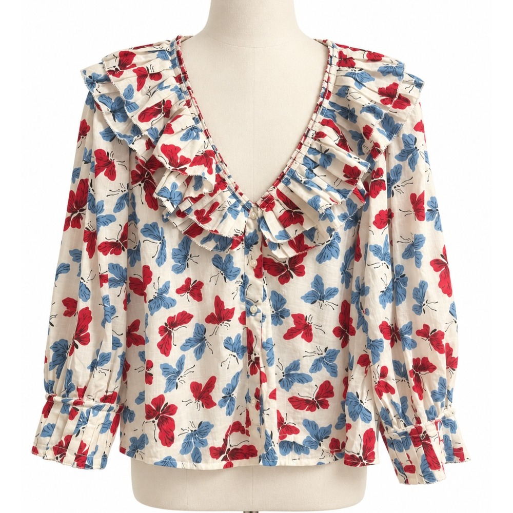 THE GREAT Symphony Top In Butterfly Floral Size 2 US Medium
